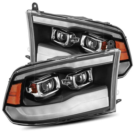 AlphaRex 09 - 18 Dodge Ram 1500HD PRO - Series Projector Headlights Plank Style Black w/Seq Signal/DRL - CPC Performance