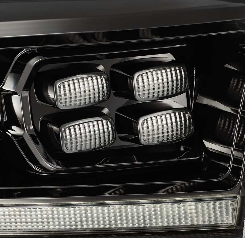 AlphaRex 09 - 18 Dodge Ram 2500HD LUXX LED Proj Headlights Plank Style Black w/Seq Signal/Smoked DRL - CPC Performance