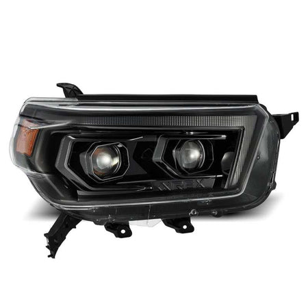 AlphaRex 10 - 13 Toyota 4Runner LUXX LED Proj Headlights Plank Style Alpha Black w/Seq Signal/DRL - CPC Performance