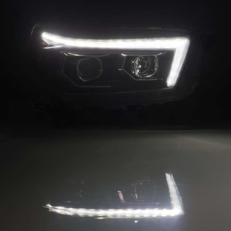 AlphaRex 10 - 13 Toyota 4Runner LUXX LED Proj Headlights Plank Style Black w/Seq Signal/DRL - CPC Performance