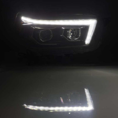 AlphaRex 10 - 13 Toyota 4Runner LUXX LED Proj Headlights Plank Style Black w/Seq Signal/DRL - CPC Performance