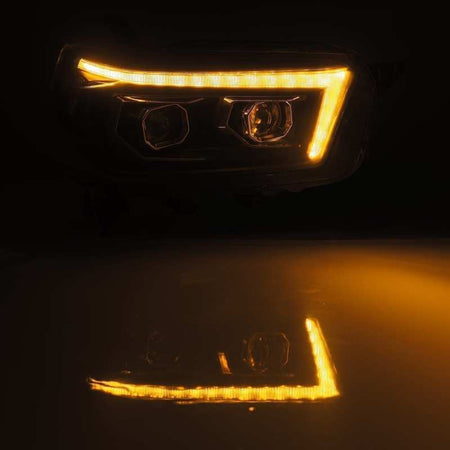 AlphaRex 10 - 13 Toyota 4Runner LUXX LED Proj Headlights Plank Style Black w/Seq Signal/DRL - CPC Performance