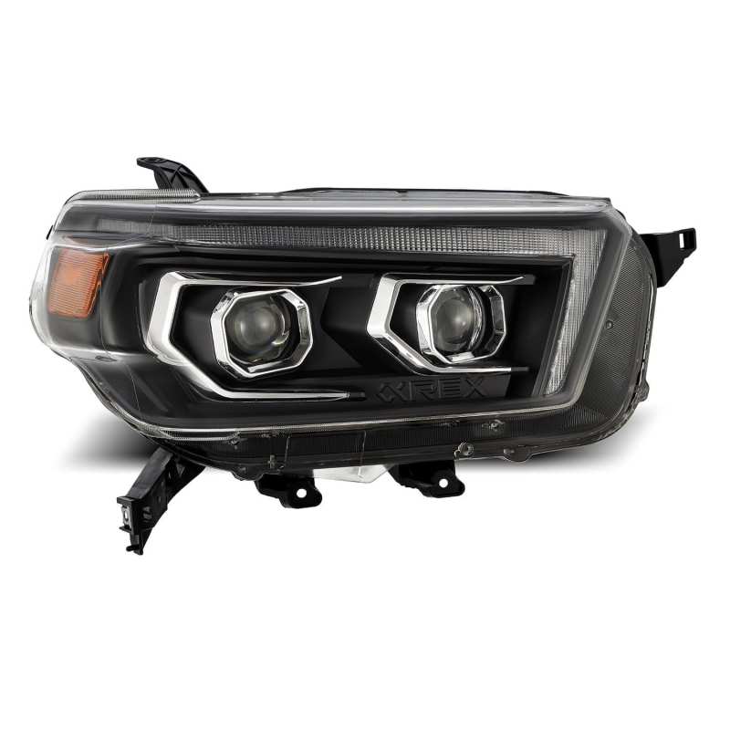 AlphaRex 10 - 13 Toyota 4Runner LUXX LED Proj Headlights Plank Style Black w/Seq Signal/DRL - CPC Performance