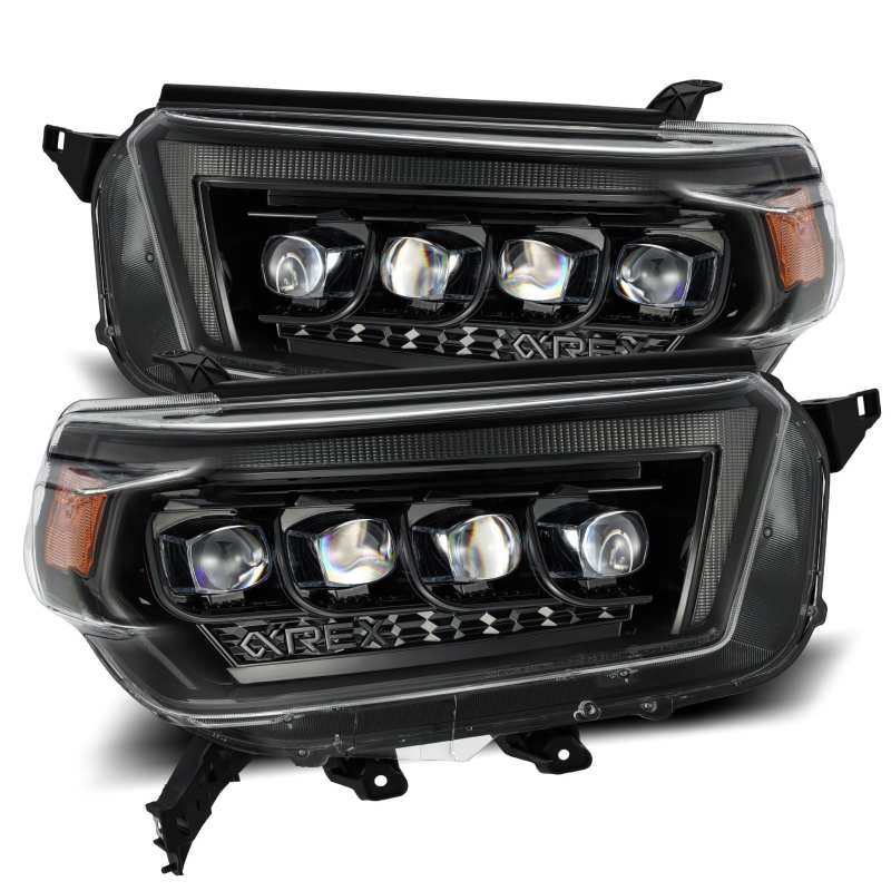 AlphaRex 10 - 13 Toyota 4Runner NOVA LED Proj Headlights Plank Style Alpha Black w/Seq Signal/DRL - CPC Performance