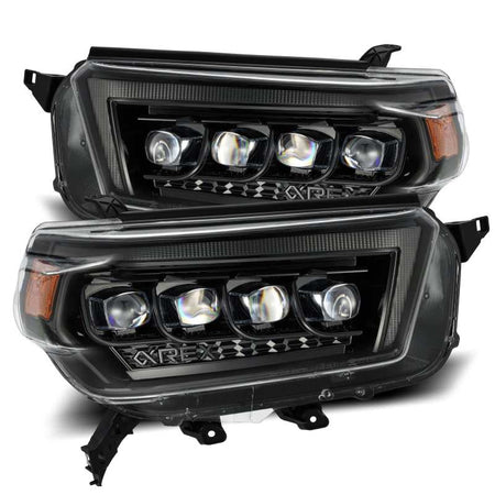 AlphaRex 10 - 13 Toyota 4Runner NOVA LED Proj Headlights Plank Style Alpha Black w/Seq Signal/DRL - CPC Performance