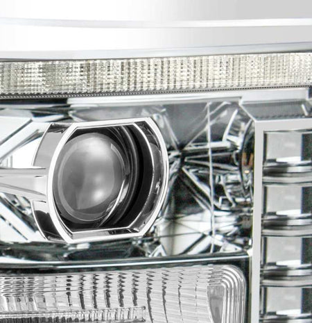 AlphaRex 11 - 16 Ford F - 250 SD PRO - Series Projector Headlights Plank Style Design Chrome w/Seq Signal - CPC Performance