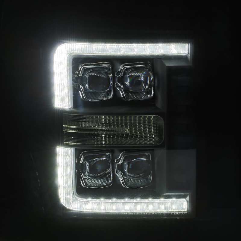 AlphaRex 11 - 16 Ford F - 350 SD NOVA LED Proj Headlights Plank Style Chrm w/Activ Light/Seq Signal - CPC Performance