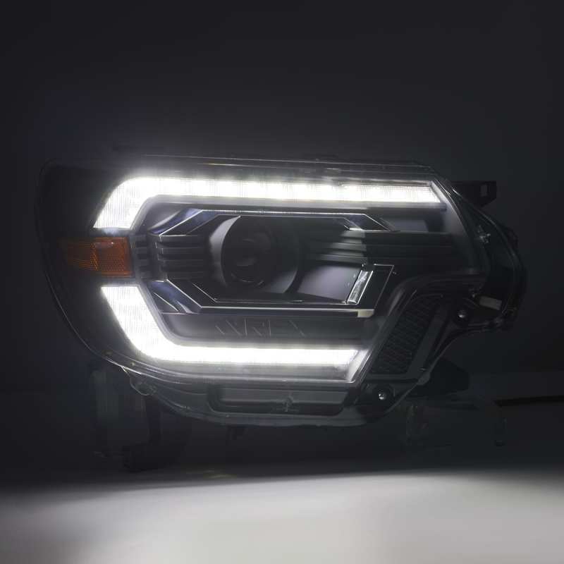 AlphaRex 12 - 15 Toyota Tacoma PRO - Series Projector Headlights Plank Style Alpha Black w/DRL - CPC Performance