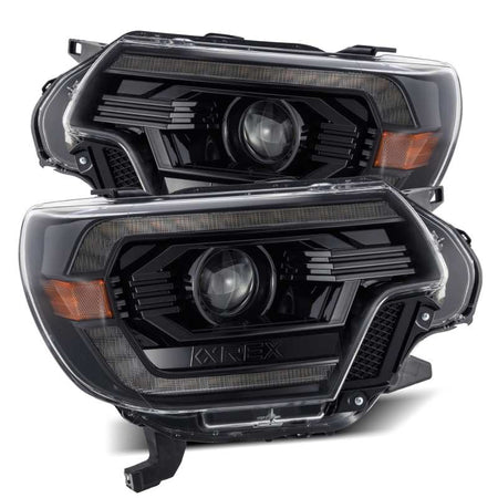 AlphaRex 12 - 15 Toyota Tacoma PRO - Series Projector Headlights Plank Style Alpha Black w/DRL - CPC Performance
