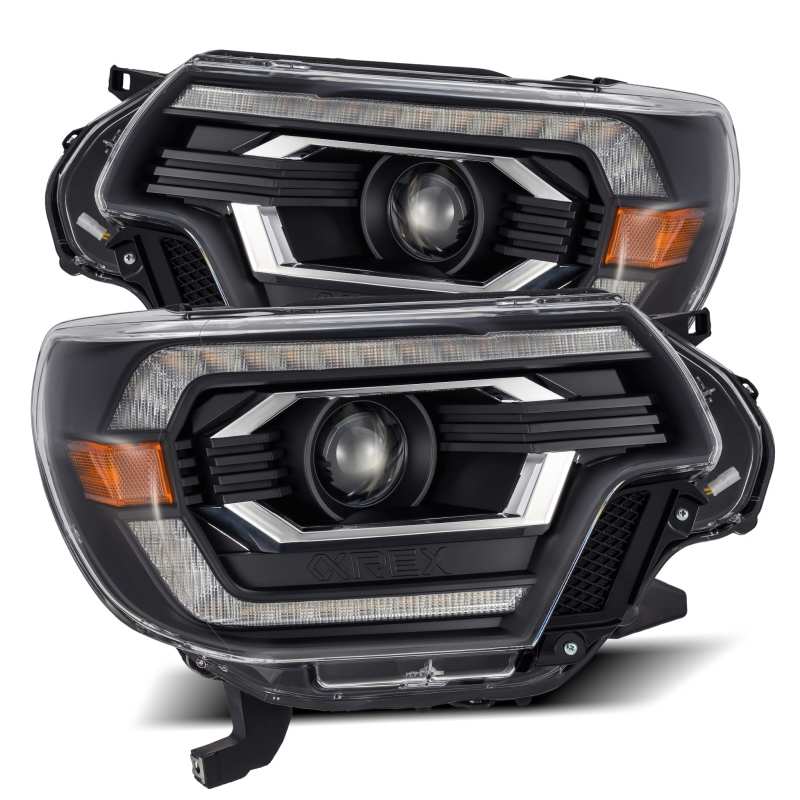AlphaRex 12 - 15 Toyota Tacoma PRO - Series Projector Headlights Plank Style Black w/DRL - CPC Performance