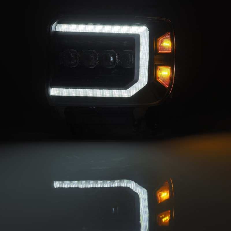 AlphaRex 14 - 18 GMC Sierra NOVA LED Proj Headlights Plank Style Black w/Activ Light/Seq Signal/DRL - CPC Performance