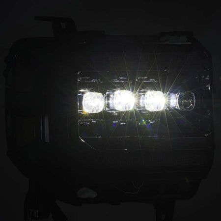 AlphaRex 14 - 18 GMC Sierra NOVA LED Proj Headlights Plnk Style Alpha Blk w/Activ Light/Seq Signal/DRL - CPC Performance