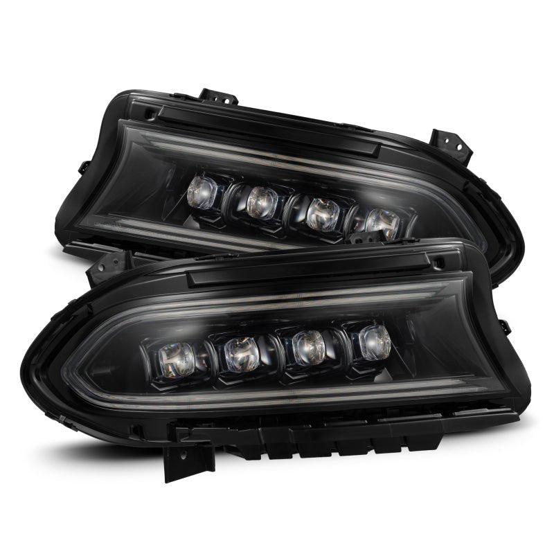 AlphaRex 15 - 23 Dodge Charger NOVA LED Proj Headlights Alpha - Blk w/Actv Light & Seq.Sig / SB DRL - CPC Performance
