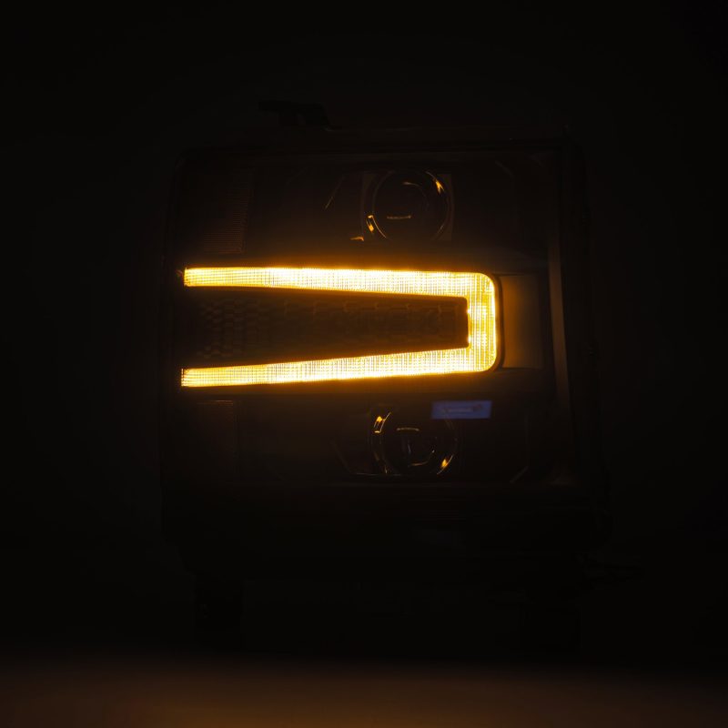 AlphaRex 16 - 18 Chevy 1500HD LUXX LED Proj Headlights Alpha - BK w/Seq Atv Lgt / SeqSig (Req PN 810023) - CPC Performance