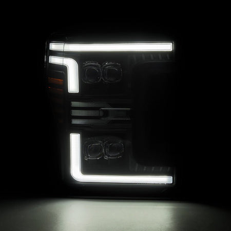 AlphaRex 17 - 19 Ford F - 250/350/450 SD NOVA - Series LED Proj Headlights Bk w/Actv Light SeqSig & SBDRL - CPC Performance