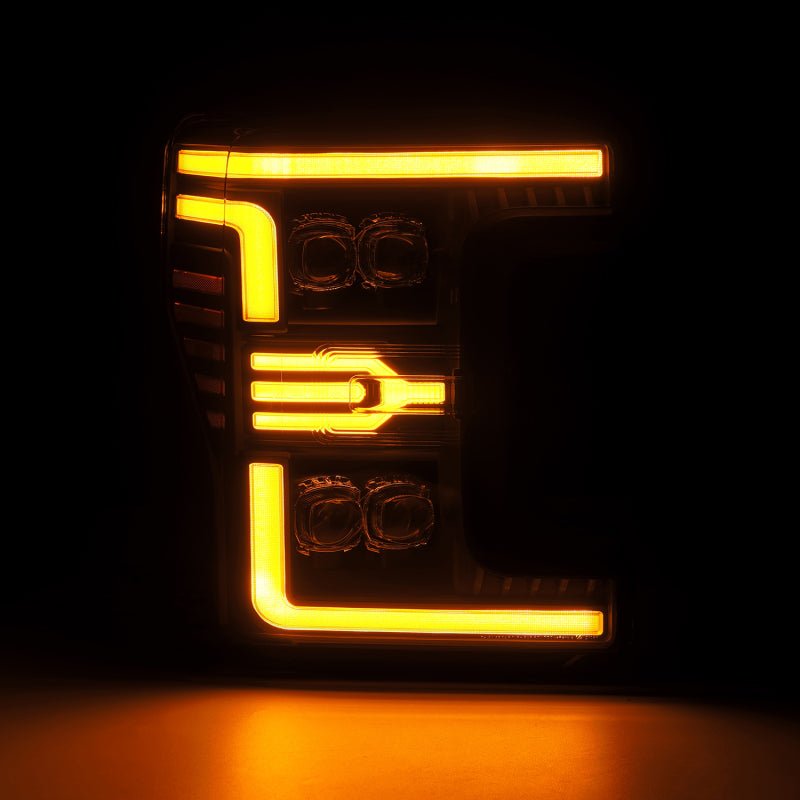 AlphaRex 17 - 19 Ford F - 250/350/450 SD NOVA - Series LED Proj Headlights Bk w/Actv Light SeqSig & SBDRL - CPC Performance