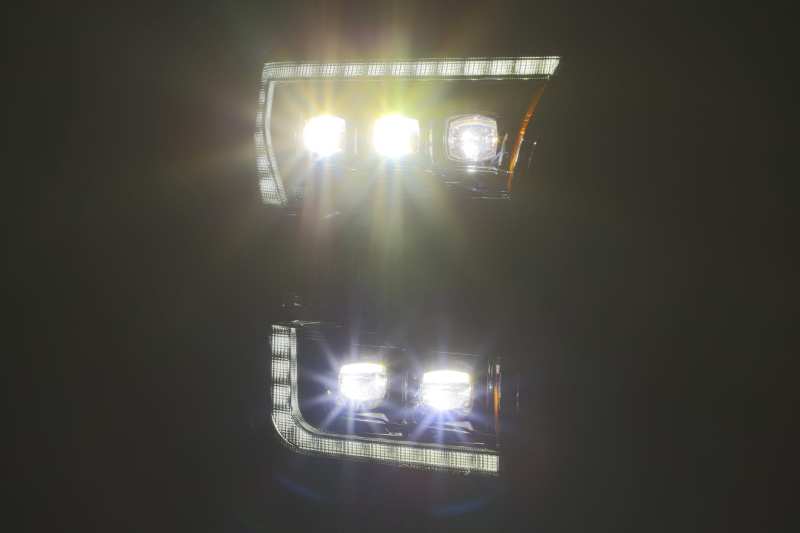 AlphaRex 17 - 20 Ford Raptor NOVA LED Proj Headlights Plank Style Alpha Black w/Activ Light/Seq Signal - CPC Performance