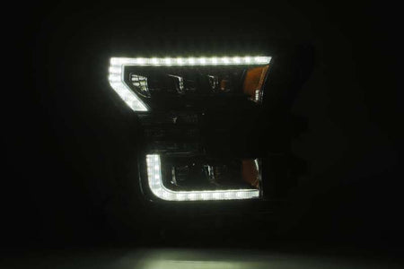 AlphaRex 17 - 20 Ford Raptor NOVA LED Proj Headlights Plank Style Alpha Black w/Activ Light/Seq Signal - CPC Performance