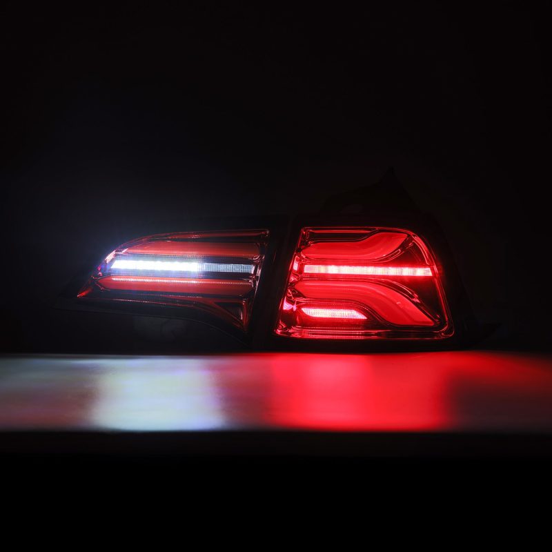 AlphaRex 17 - 22 Tesla Model 3 PRO - Series LED Tail Lights Red Smoke w/Seq Sig - CPC Performance
