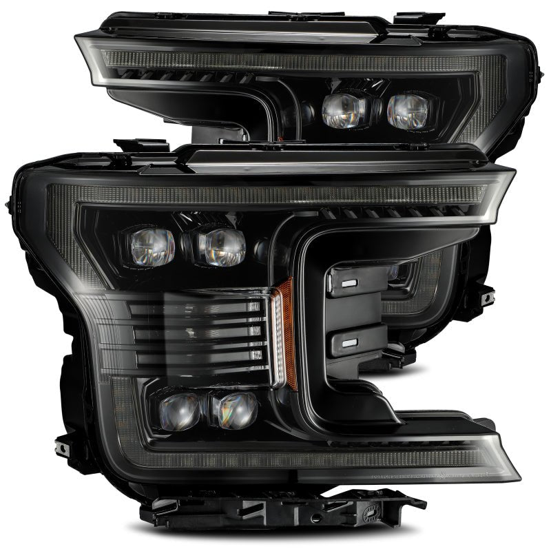 AlphaRex 18 - 20 Ford F - 150 NOVA LED Proj Headlight Plank Style Alpha Blk w/Activ Light/Seq Signal/DRL - CPC Performance