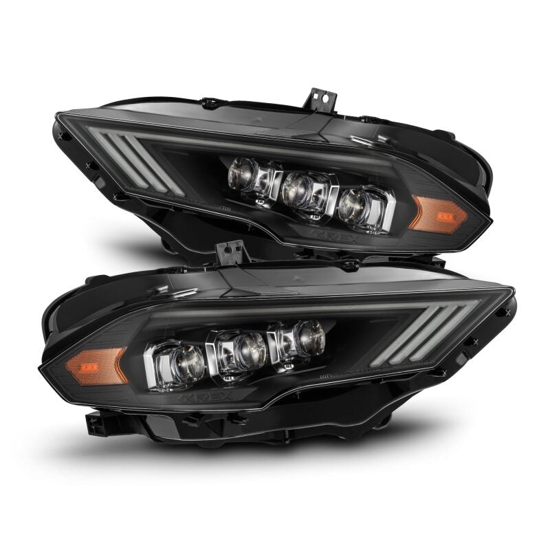 AlphaRex 18 - 22 Ford Mustang NOVA - Series LED Projector Headlights Black - CPC Performance