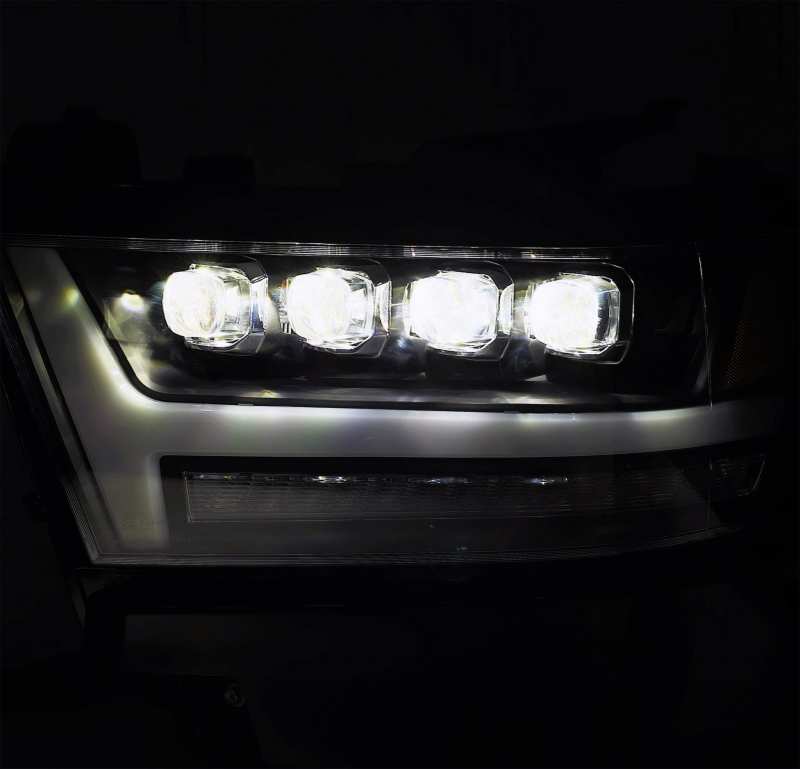 AlphaRex 19 - 20 Ram 1500HD NOVA LED Proj Headlights Plank Style Gloss Blk w/Activ Lght/Seq Signal/DRL - CPC Performance
