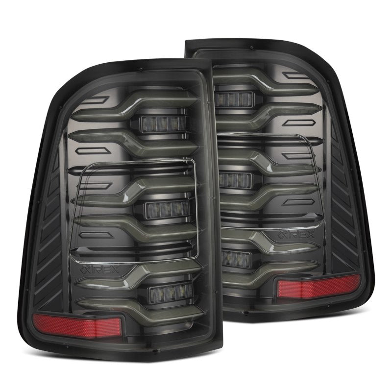 AlphaRex 19 - 21 Dodge Ram 1500 Luxx - Series LED Tail Lights Alpha - Black w/Activ Light/Seq Signal - CPC Performance