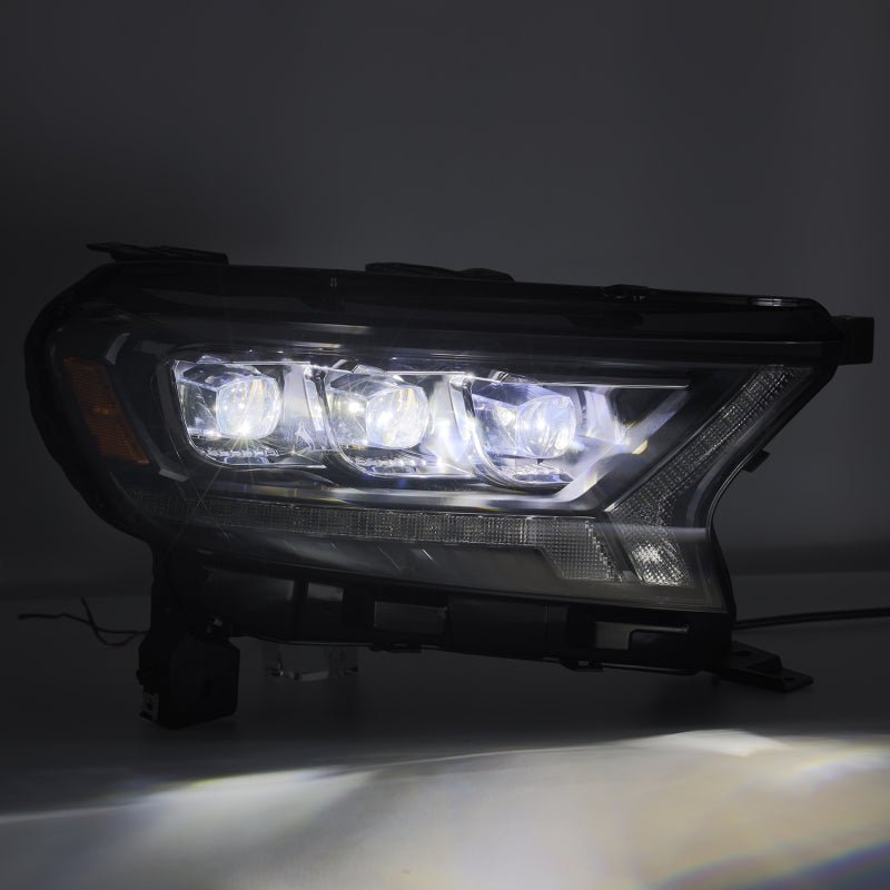 AlphaRex 19 - 21 Ford Ranger NOVA LED Proj Headlight Plnk Style Alpha Blk w/Activ Light/Seq Signal/DRL - CPC Performance