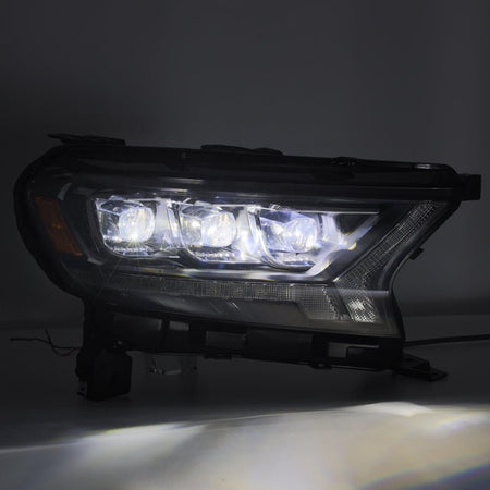 AlphaRex 19 - 21 Ford Ranger NOVA LED Proj Headlight Plnk Style Alpha Blk w/Activ Light/Seq Signal/DRL - CPC Performance