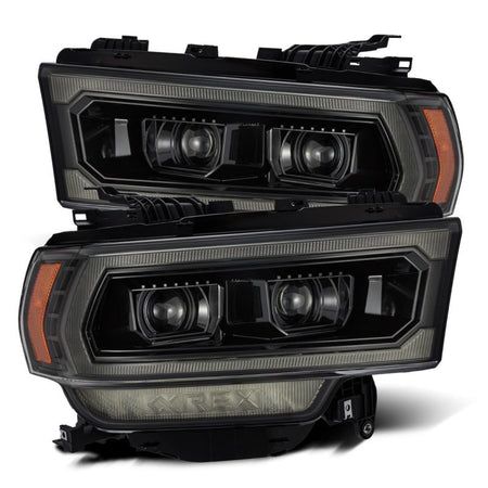 AlphaRex 19 - 21 Ram 2500 LUXX LED Proj Headlights Plank Style Alpha Blk w/Activ Light/Seq Signal/DRL - CPC Performance