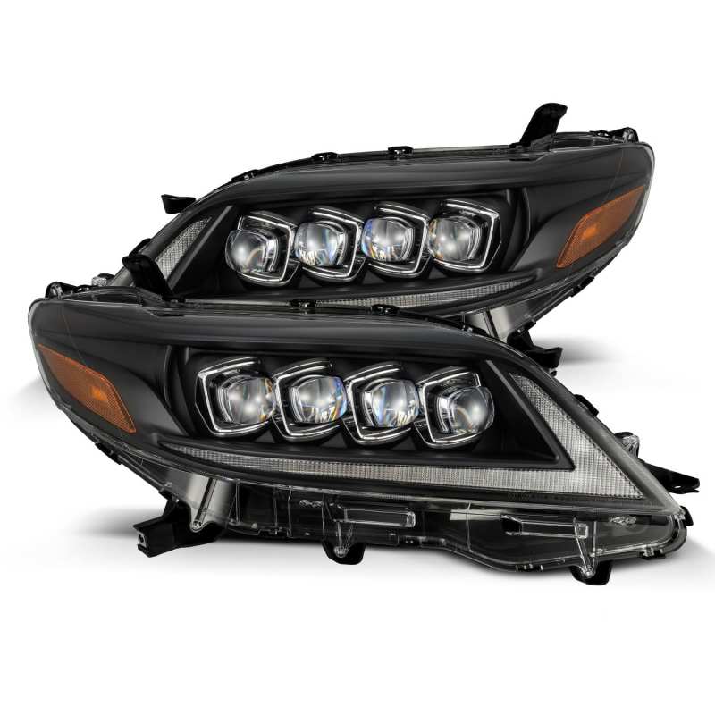 AlphaRex 2011+ Toyota Sienna NOVA LED Proj Headlights Plank Style Black w/Activ Light/Seq Signal/DRL - CPC Performance