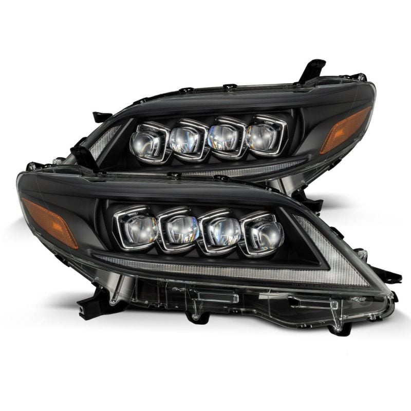 AlphaRex 2011+ Toyota Sienna NOVA LED Proj Headlights Plank Style Black w/Activ Light/Seq Signal/DRL - CPC Performance
