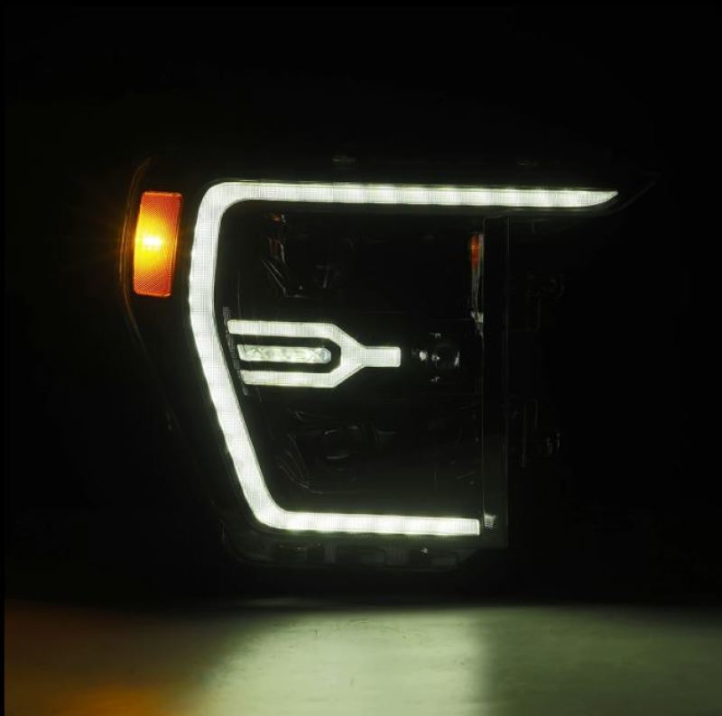 AlphaRex 21 - 22 Ford F150 Luxx - Series Projector Headlights Alpha - Black w/Activ Light/Seq Signal - CPC Performance