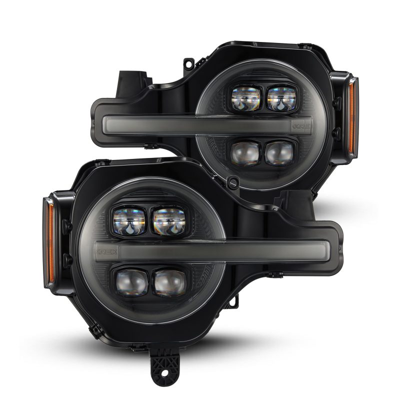 AlphaRex 21 - 23 Ford Bronco NOVA LED Proj Headlights Alpha - Black w/Activ Light/Seq Signal/DRL - CPC Performance