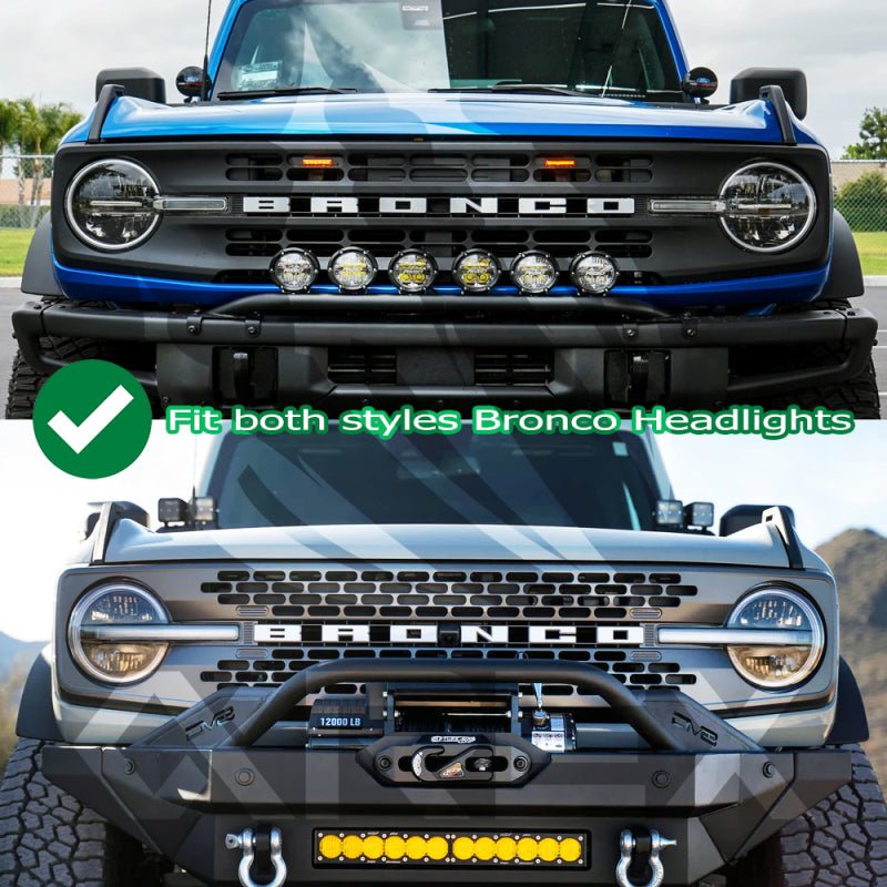 AlphaRex 21 - 23 Ford Bronco NOVA LED Projector Headlights Black - CPC Performance