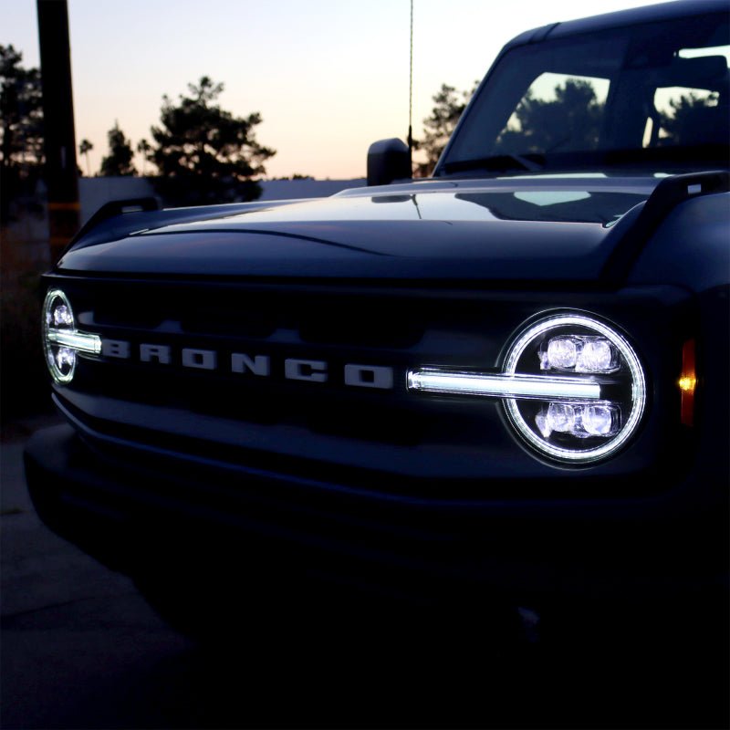 AlphaRex 21 - 23 Ford Bronco NOVA LED Projector Headlights Black - CPC Performance