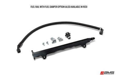 AMS Performance 08 - 15 Mitsubishi EVO X CNC Machined Aluminum Fuel Rail w/Pulsation Dampener - Black - CPC Performance