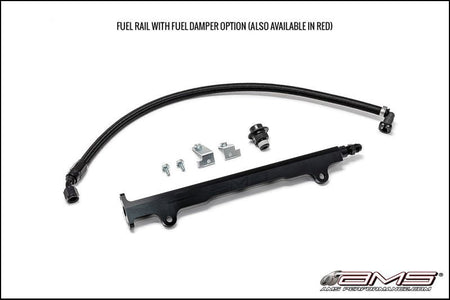 AMS Performance 08 - 15 Mitsubishi EVO X CNC Machined Aluminum Fuel Rail w/Pulsation Dampener - Black - CPC Performance
