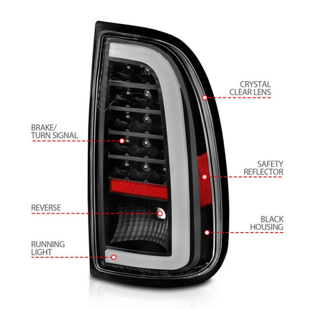 ANZO 00 - 06 Toyota Tundra LED Taillights w/ Light Bar Black Housing Clear Lens - CPC Performance