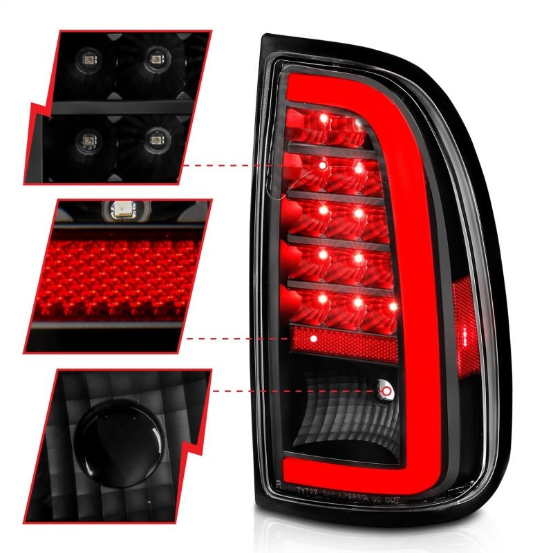 ANZO 00 - 06 Toyota Tundra LED Taillights w/ Light Bar Black Housing Clear Lens - CPC Performance