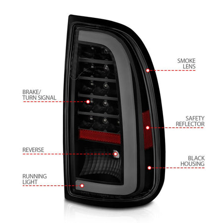 ANZO 00 - 06 Toyota Tundra (Std. Bed/Reg Cab) LED Taillights w/Light Bar Black Housing Smoke Lens - CPC Performance