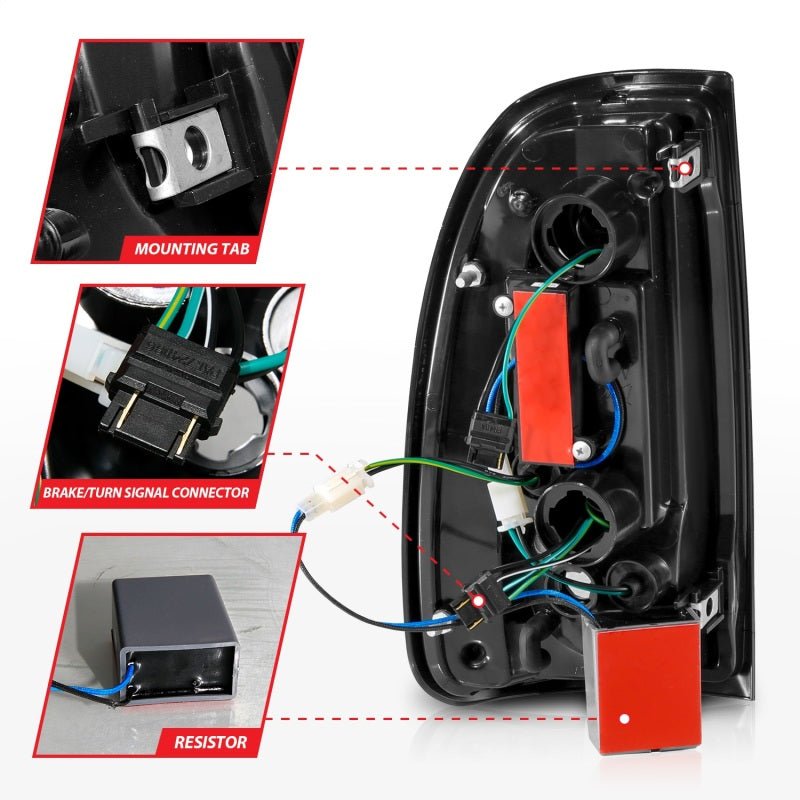 ANZO 00 - 06 Toyota Tundra (Std. Bed/Reg Cab) LED Taillights w/Light Bar Black Housing Smoke Lens - CPC Performance