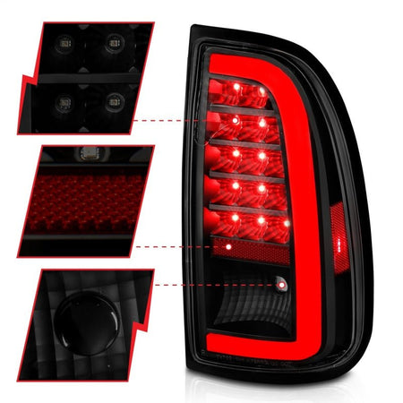 ANZO 00 - 06 Toyota Tundra (Std. Bed/Reg Cab) LED Taillights w/Light Bar Black Housing Smoke Lens - CPC Performance
