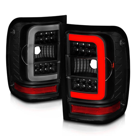 ANZO 01 - 11 Ford Ranger LED Taillights - Black Housing w/ Smoke Lens & Light Bar - CPC Performance