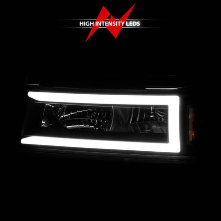 ANZO 04 - 12 GM Colorado/Canyon/I - Series Crystal Headlights - w/ Light Bar Black Housing 4pcs - CPC Performance