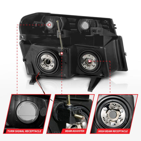 ANZO 04 - 12 GM Colorado/Canyon/I - Series Crystal Headlights - w/ Light Bar Black Housing 4pcs - CPC Performance