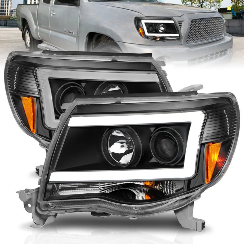 ANZO 05 - 09 Toyota Tacoma Projector Light Bar Style Headlights w/ C Light Bar - CPC Performance