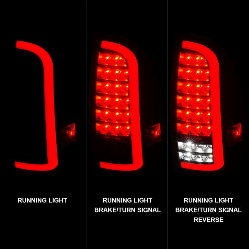ANZO 05 - 15 Toyota Tacoma Full LED Tail Lights w/Light Bar Sequential Black Housing Clear Lens - CPC Performance