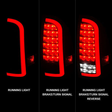 ANZO 05 - 15 Toyota Tacoma Full LED Tail Lights w/Light Bar Sequential Black Housing Clear Lens - CPC Performance