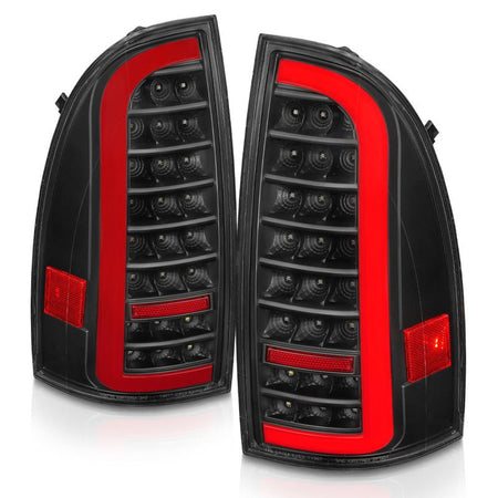ANZO 05 - 15 Toyota Tacoma Full LED Tail Lights w/Light Bar Sequential Black Housing Clear Lens - CPC Performance